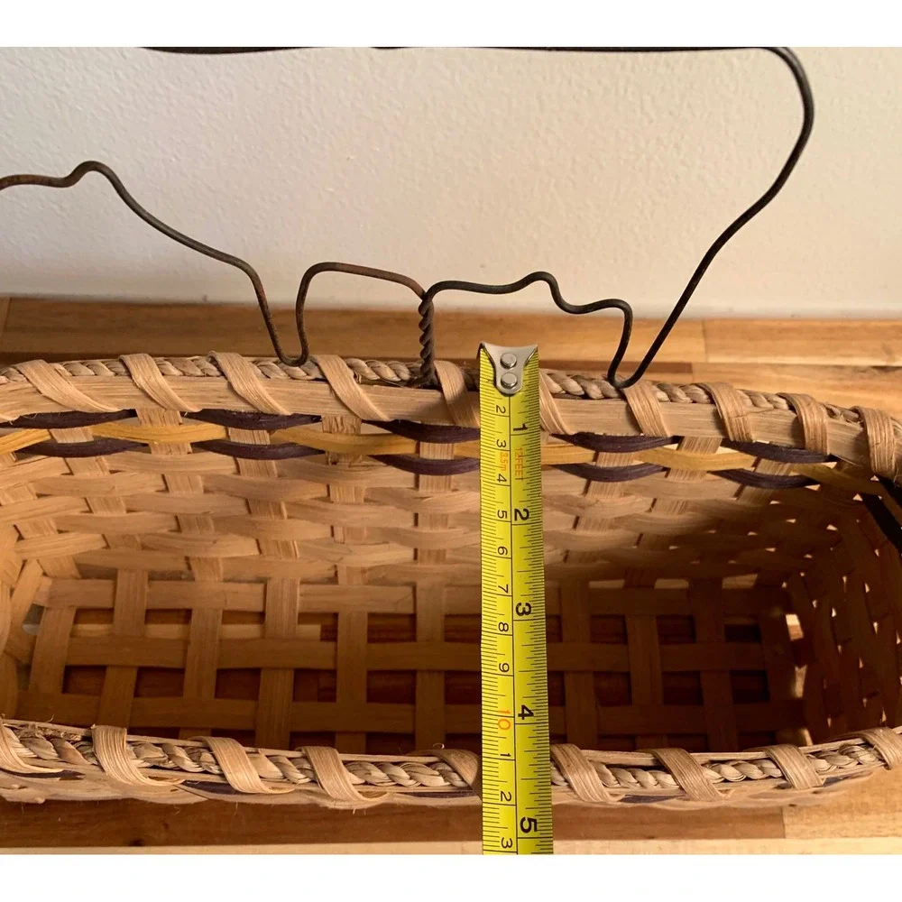 Vintage Hand Woven Cow Basket Farmhouse Cottagecore Western 90s